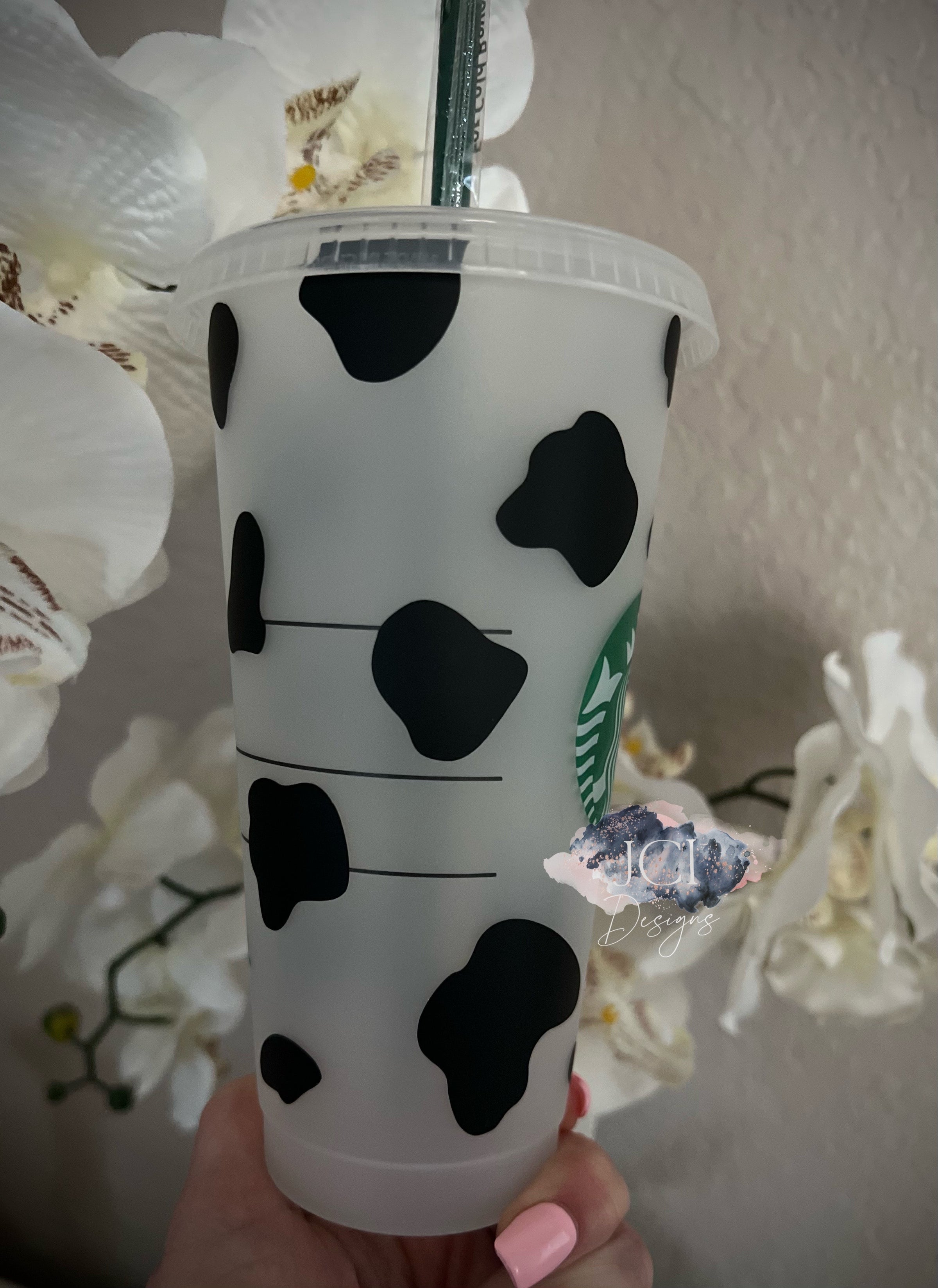 Starbucks Cow Cold Cup - lacustomdesignz